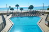 All 3 pools are Gulf side. The main pool is between the East & West Towers. Your balcony overlooks this pool and the beach! Note that all pools are closed at this time due to construction.