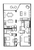 Sample floor plan of your vacation rental. Please see our photos and descriptions for actual furnishings and placement.