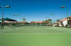 Multiple tennis courts and pickle ball courts are next to the conference center and pro shop