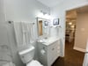 Single vanity with ample storage space